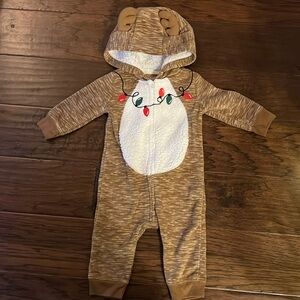 Reindeer Christmas zip onesie